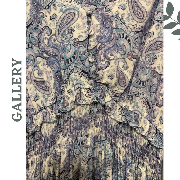 GALLERY Blue Purple Paisley Maxi Dress (US 12 / UK 16 / EUR 44) – Made in Spain - Picture 4 of 10